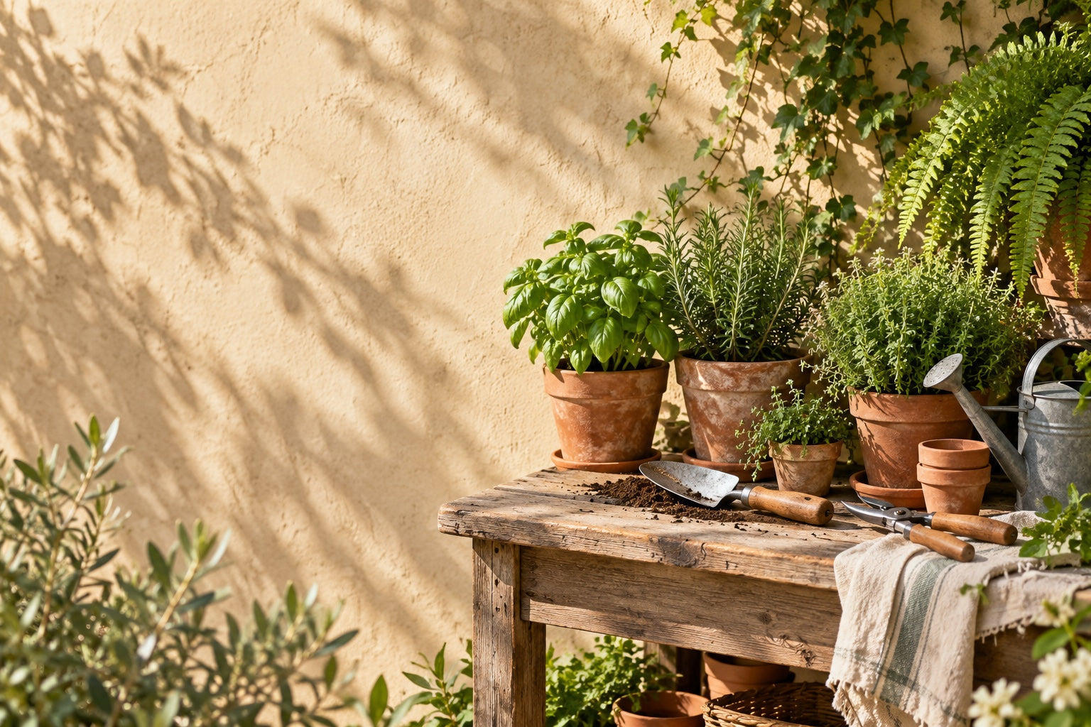 A quiet moment at the potting bench